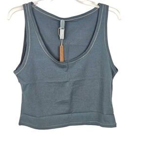 SKIMS COTTON SCOOP NECK CROPPED TANK TOP NWT
